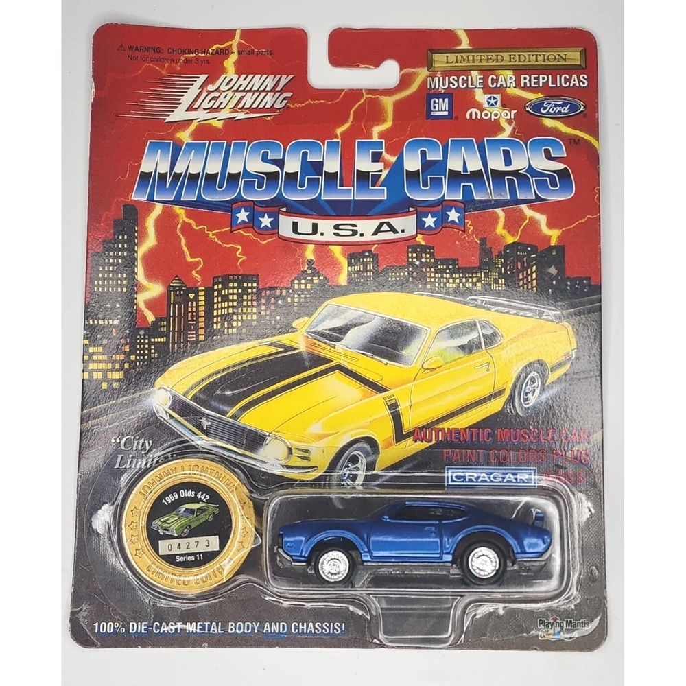 1994 Johnny Lightning Muscle Cars USA 1969 Olds 442 Series 11 Blue 04273 HW20